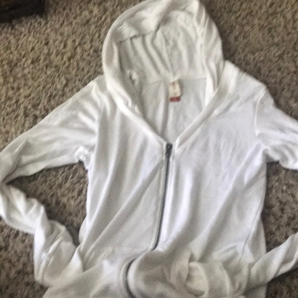White workout jacket tight